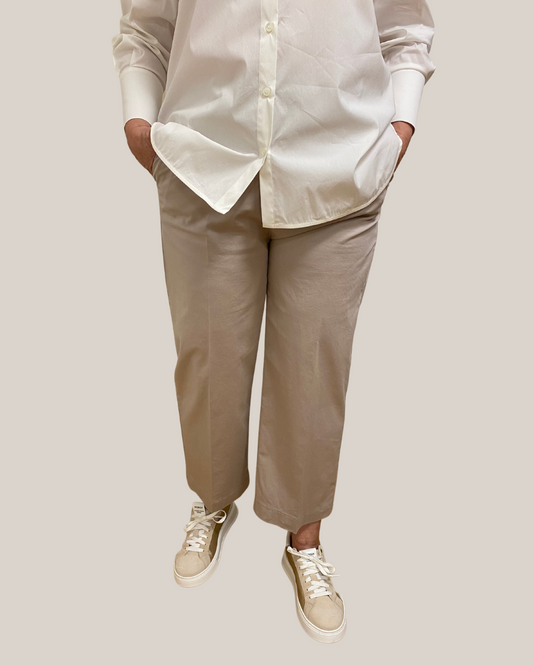 leichte beige Baumwoll-Stretch Culotte-Hose von Raphaela by Brax - grosse Grössen - deboerplus 